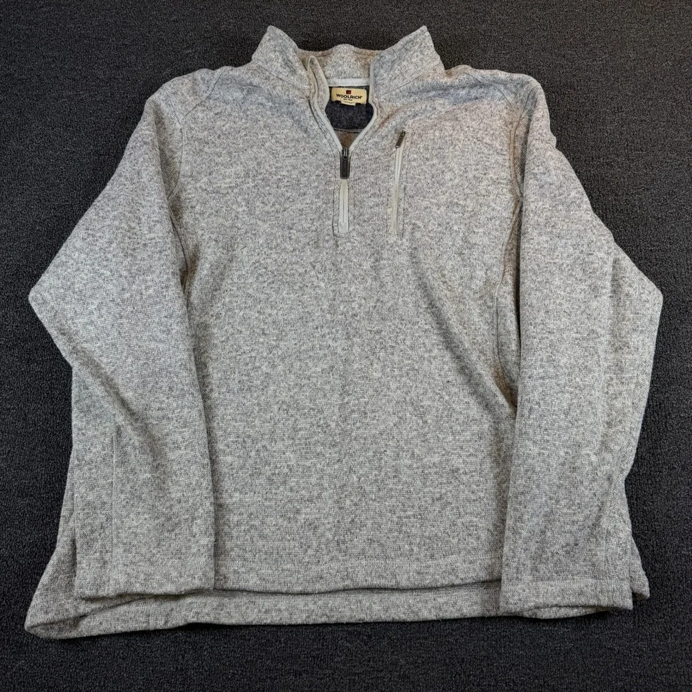 Woolrich Pullover Mens XXL HMQ0038S Grey Sweater Fleece EUC